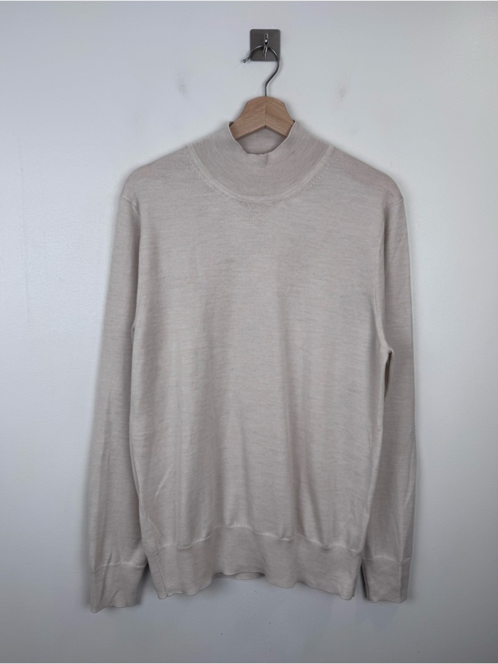 Mr. P Men Merino Wool Mock Neck Sweater Size Large